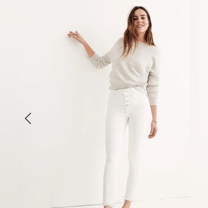 MADEWELL 10” HIGH-RISE SKINNY CROP WHITE DENIM JEANS
